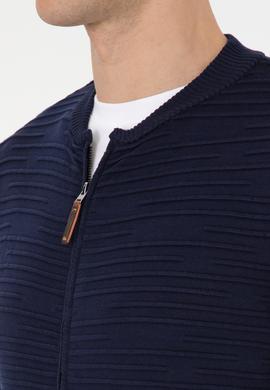 Erkek Lacivert Triko Hırka - 50308486006