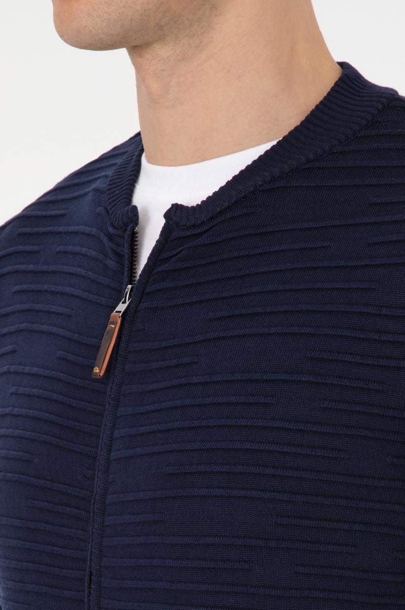 Erkek Lacivert Triko Hırka