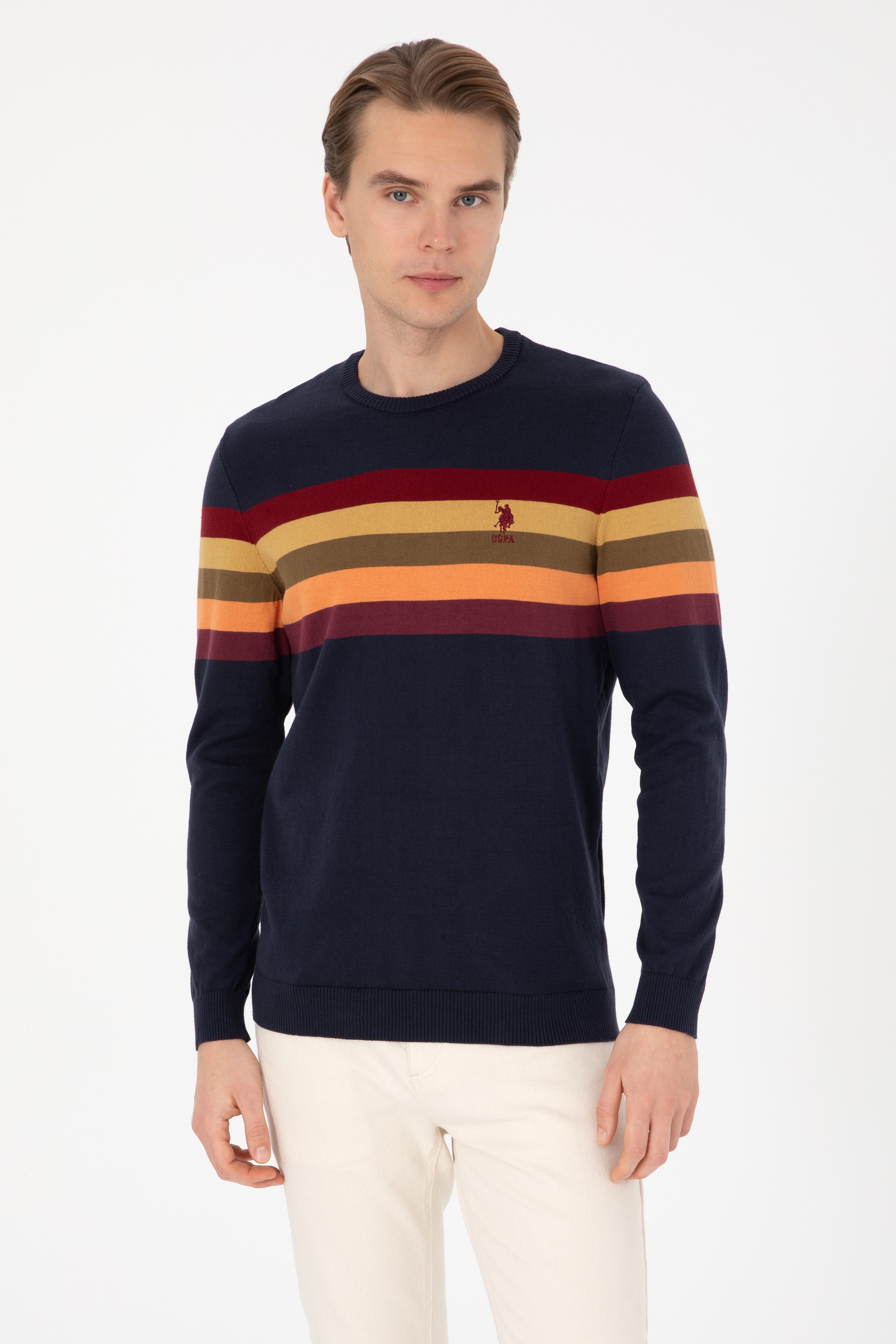 Erkek Regular Fit Bisiklet Yaka Lacivert Kazak - Image 1