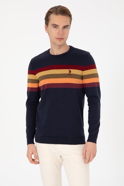 Erkek Regular Fit Bisiklet Yaka Lacivert Kazak