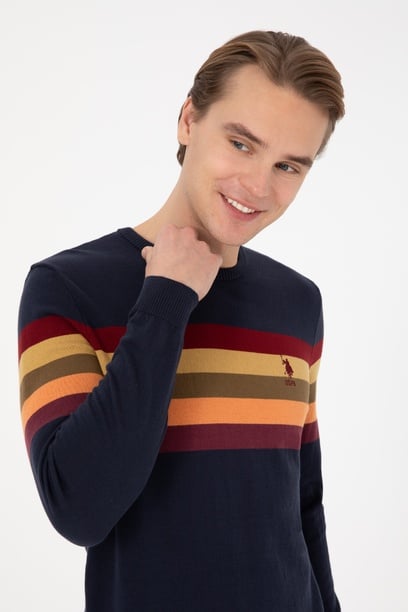 Erkek Regular Fit Bisiklet Yaka Lacivert Kazak