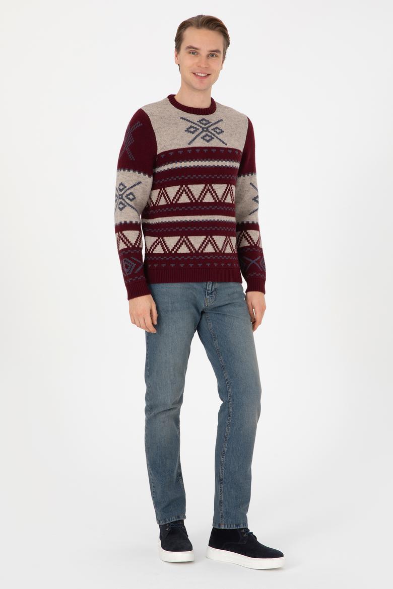 Erkek Bordo Kazak - 50308249017