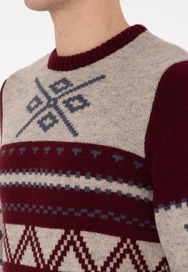 Erkek Bordo Kazak - 50308249017