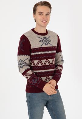 Erkek Bordo Kazak - 50308249017