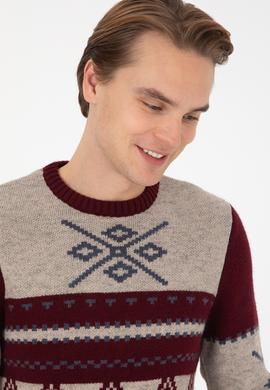 Erkek Bordo Kazak - 50308249017