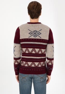 Erkek Bordo Kazak - 50308249017