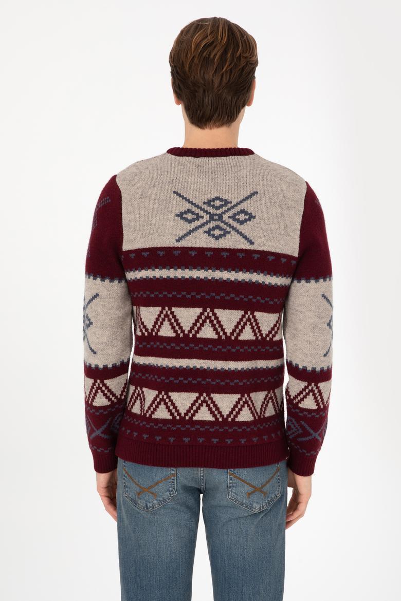 Erkek Bordo Kazak - 50308249017