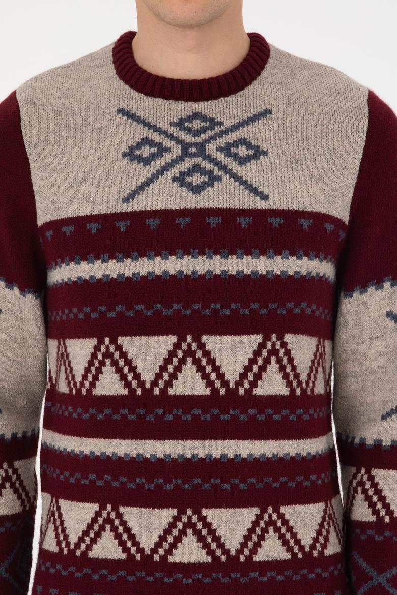 Erkek Bordo Kazak - 50308249017