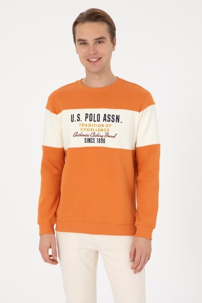 Erkek Regular Fit Bisiklet Yaka Bakır Sweatshirt
