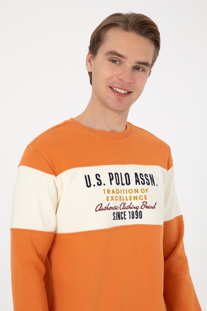Erkek Regular Fit Bisiklet Yaka Bakır Sweatshirt