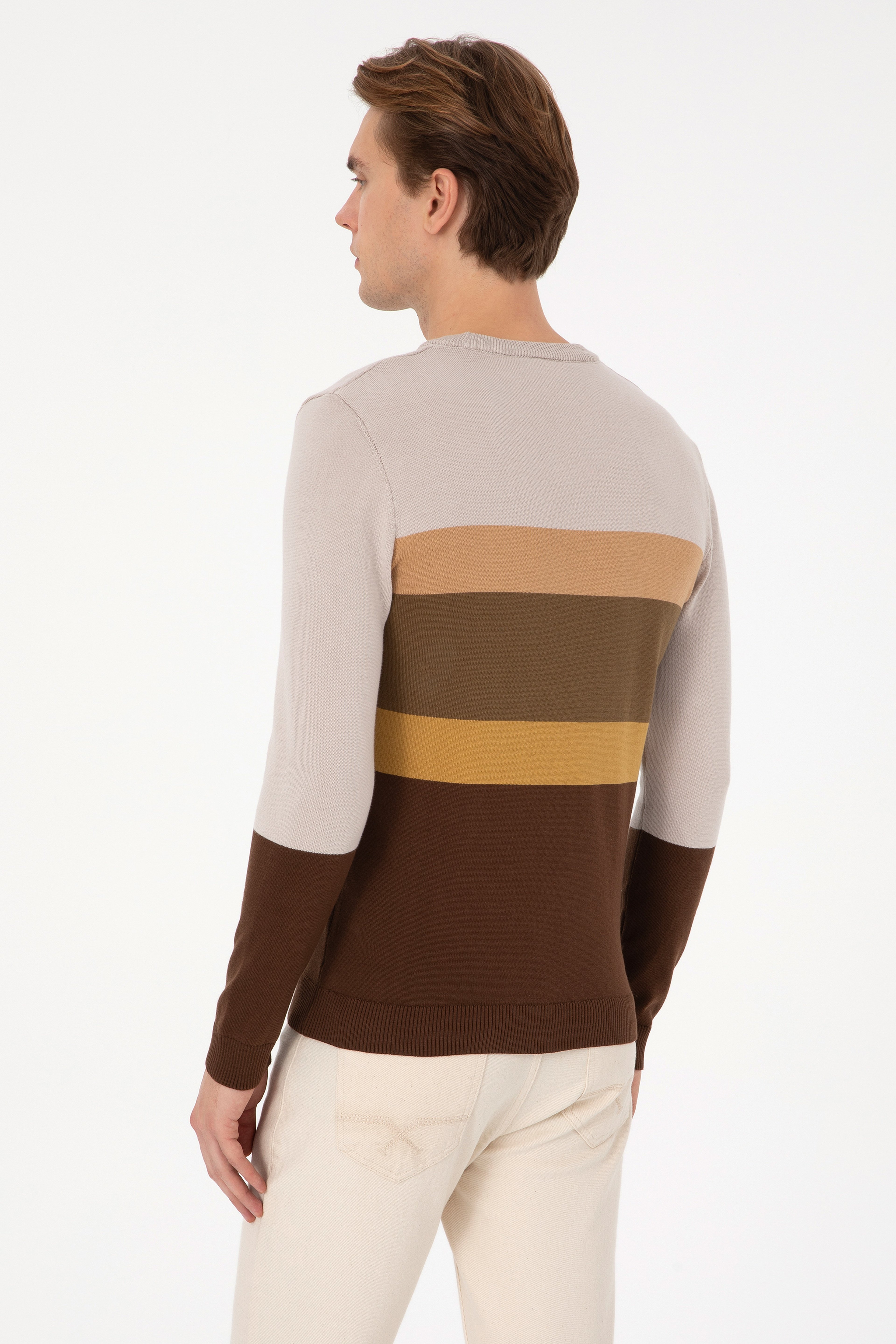 Erkek Regular Fit Bisiklet Yaka Taş Kazak - Image 5