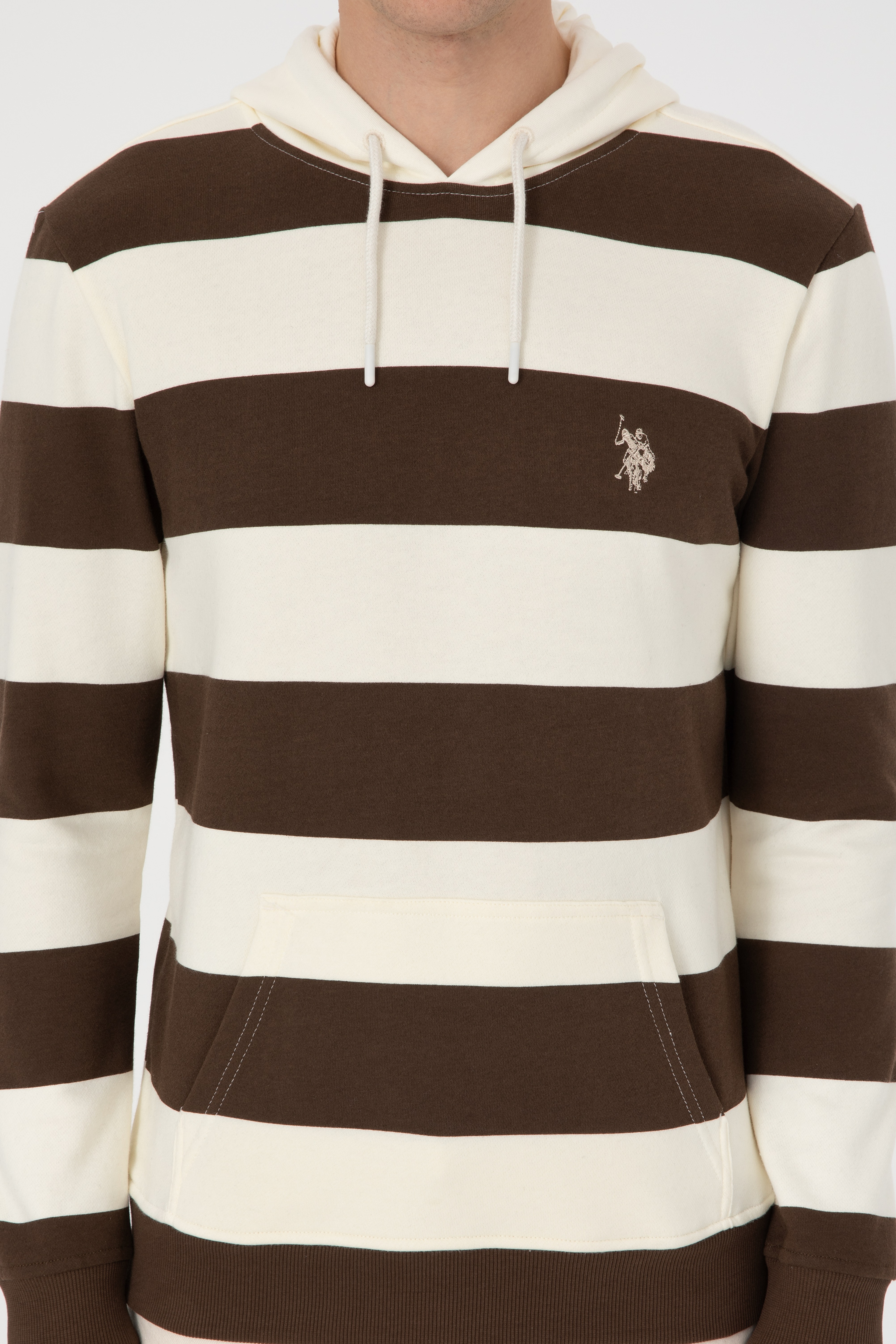 Erkek Regular Fit Kapüşonlu Kahverengi Sweatshirt