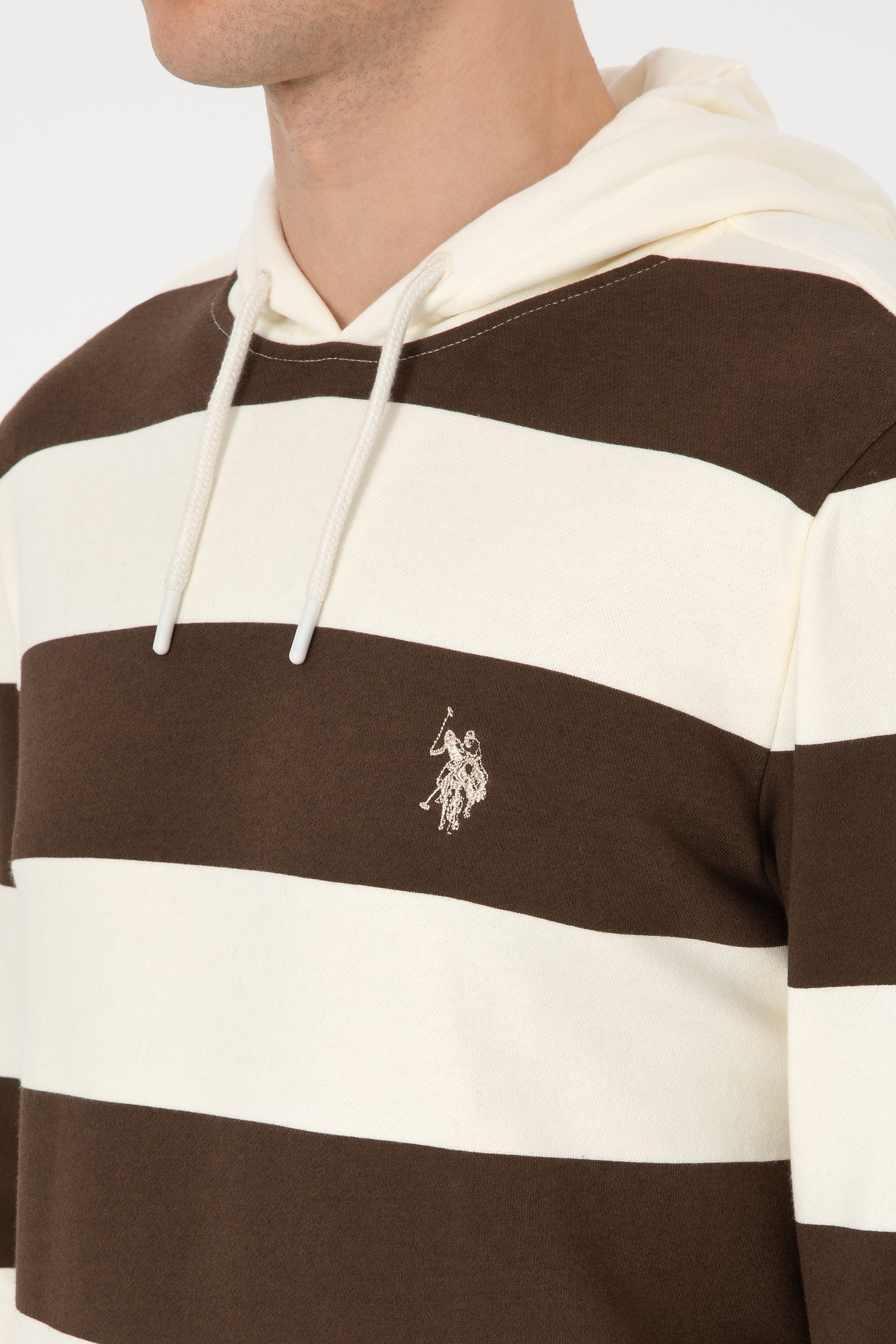 Erkek Regular Fit Kapüşonlu Kahverengi Sweatshirt - Image 7