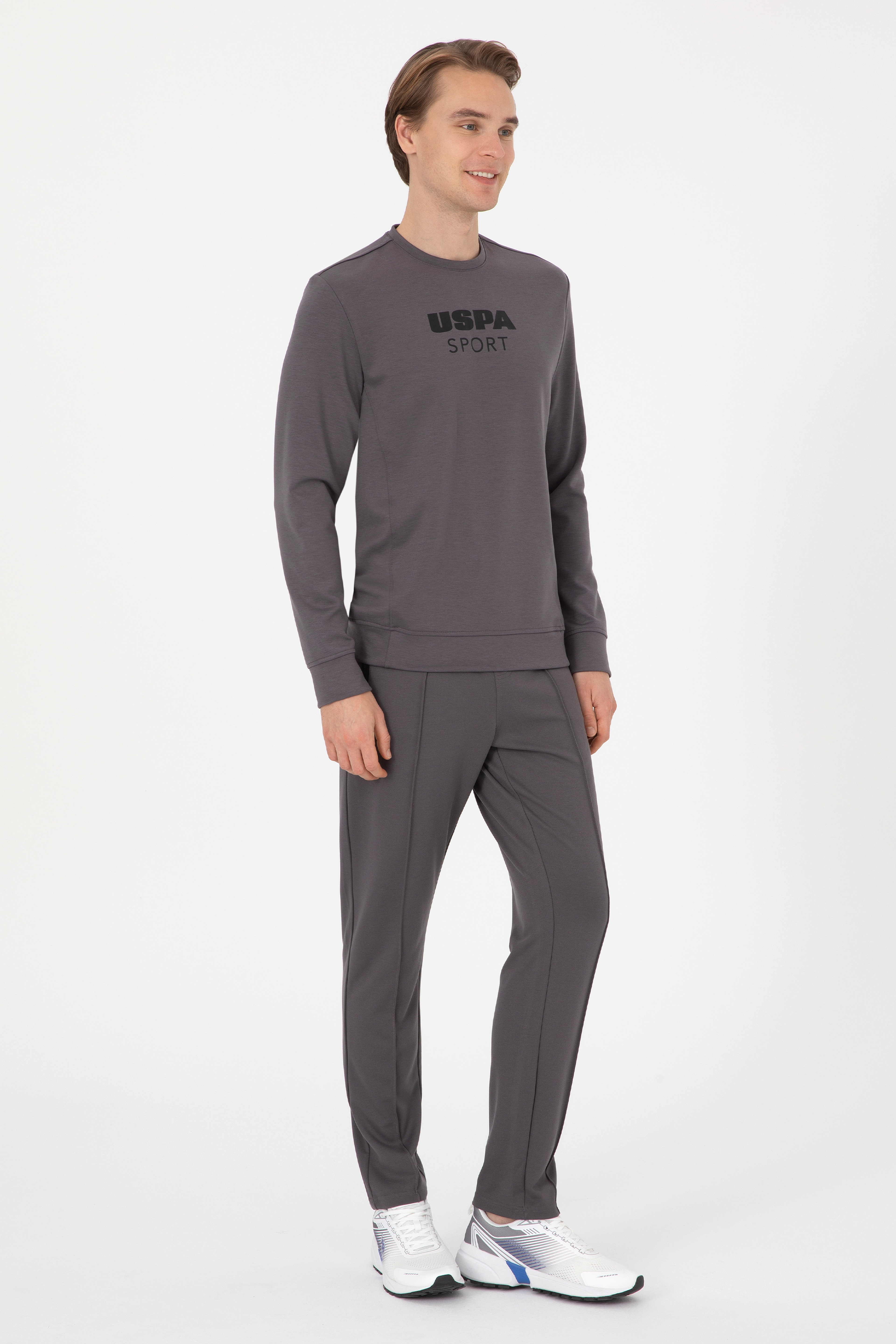 Erkek Regular Fit Bisiklet Yaka Gri Sweatshirt - Image 4
