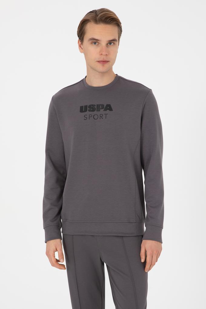 Erkek Regular Fit Bisiklet Yaka Gri Sweatshirt