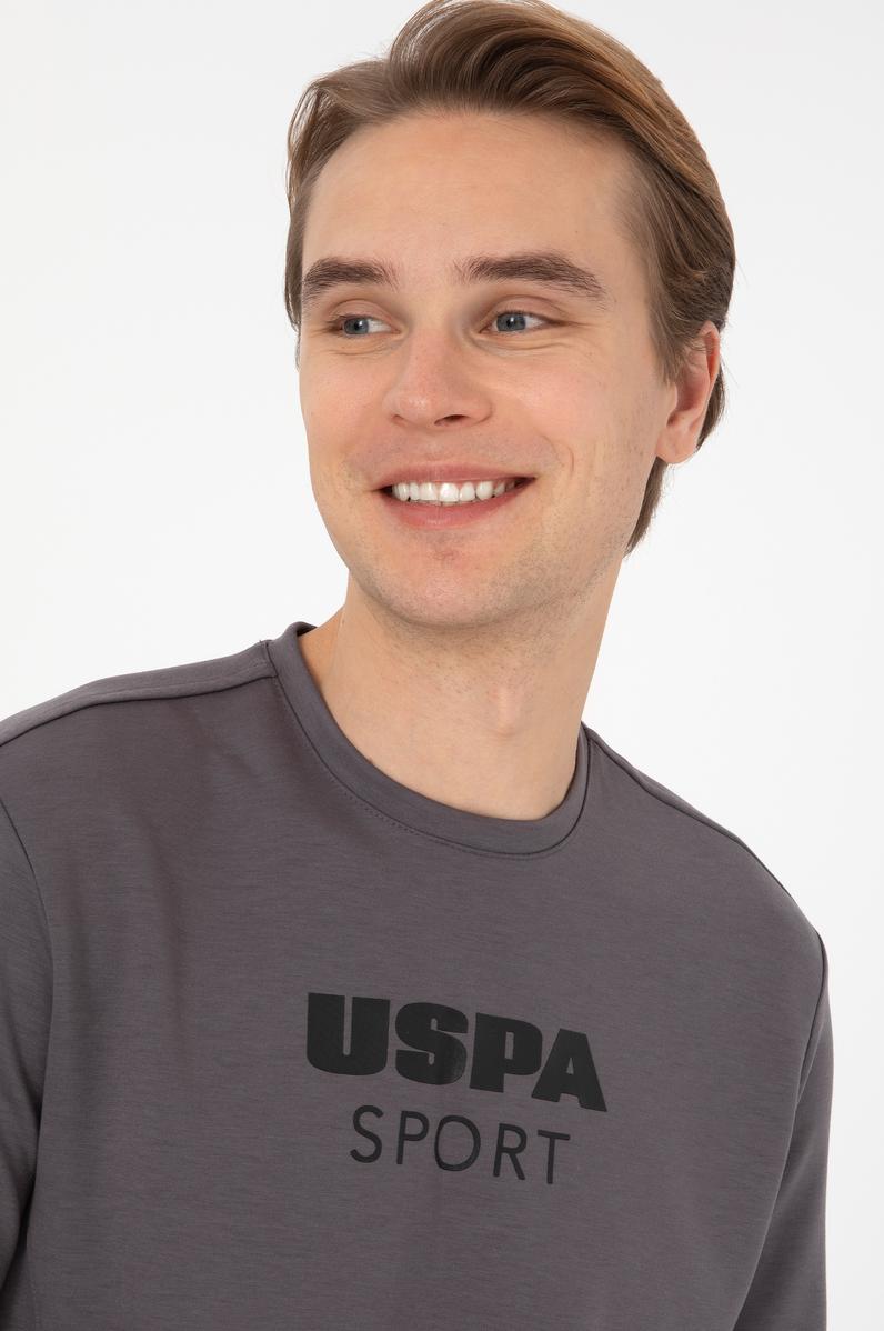 Erkek Regular Fit Bisiklet Yaka Gri Sweatshirt