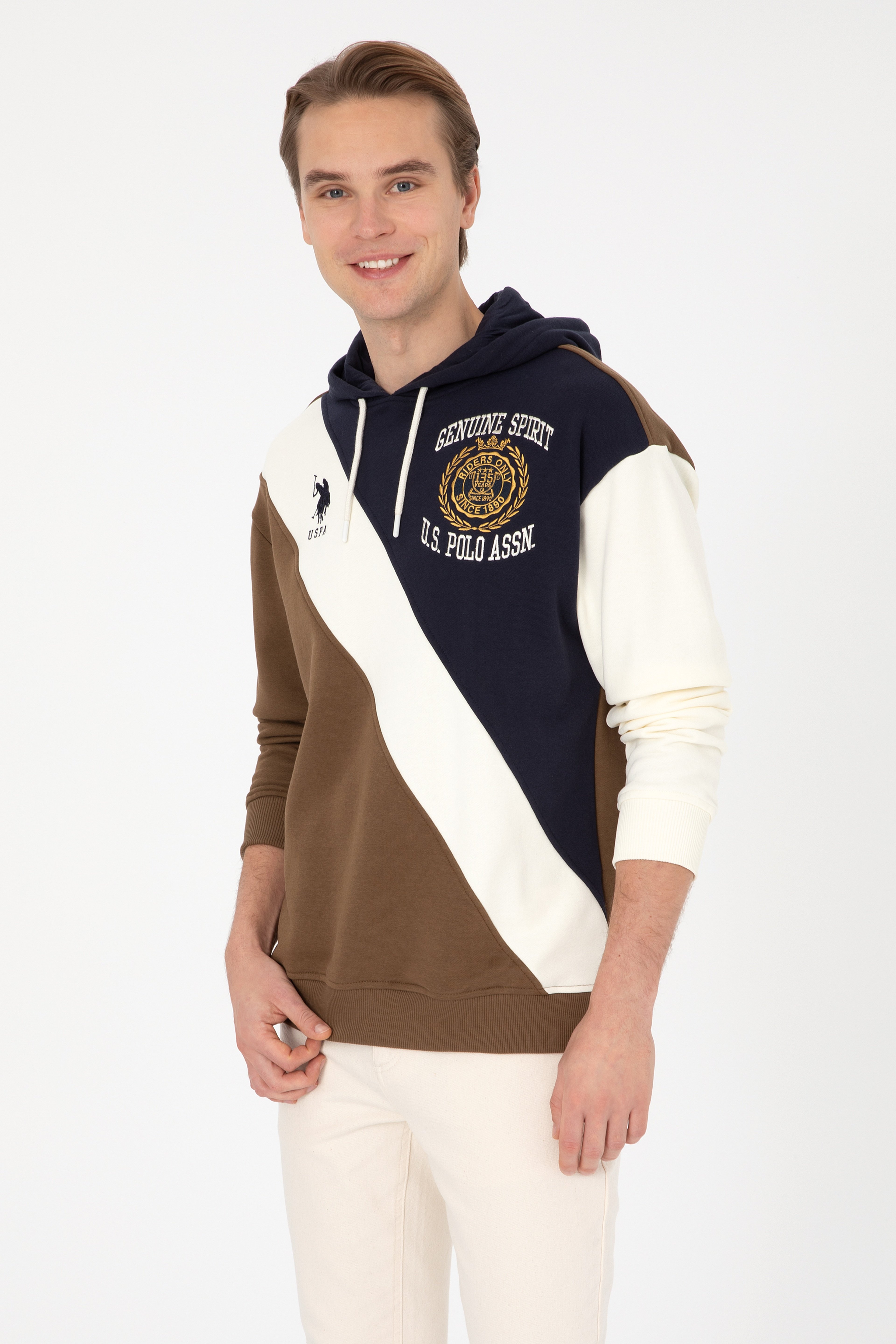Erkek Comfort Fit Kapülonlu Haki Sweatshirt