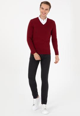 Erkek Bordo Basic Kazak - 50313662042