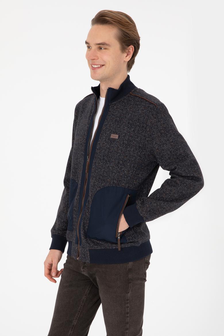 Erkek Lacivert Örme Hırka - 50309968026