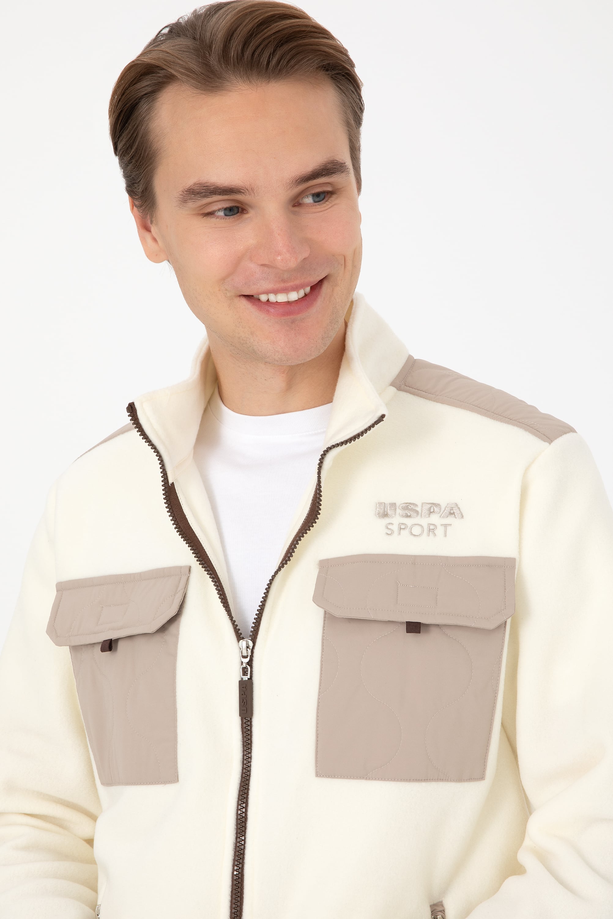 Erkek Krem Örme Hırka - 50309979026