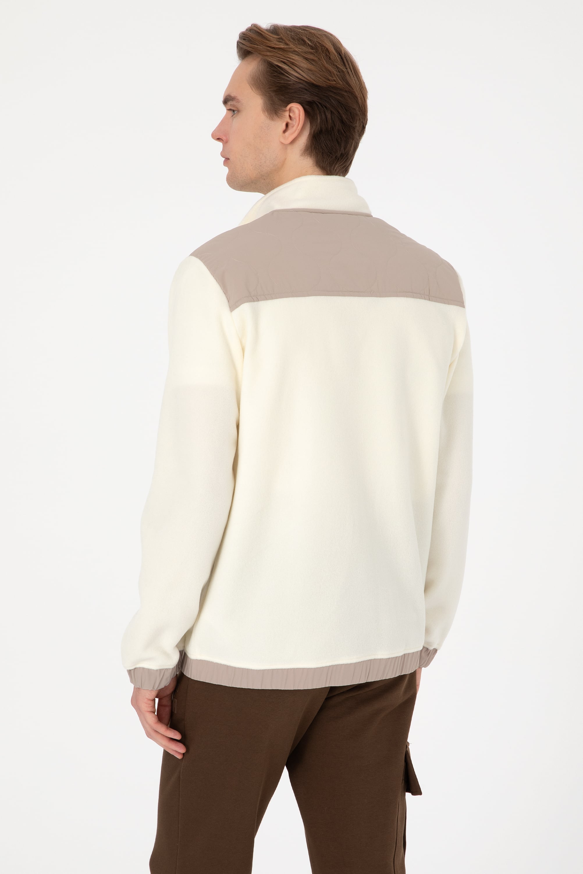 Erkek Krem Örme Hırka - 50309979026