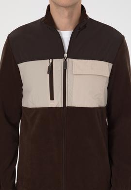 Erkek Koyu Kahverengi Örme Hırka - 50309977056