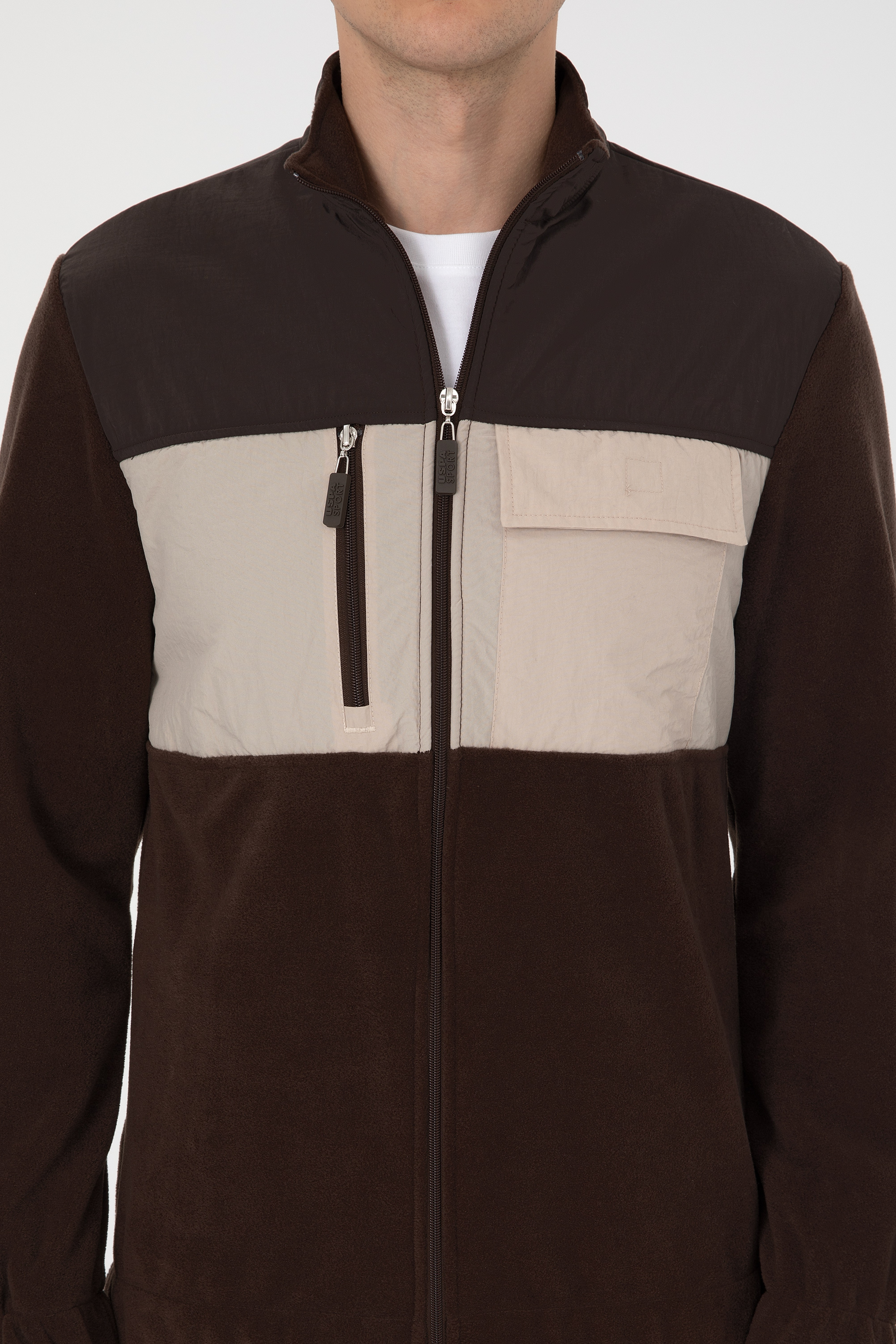 Erkek Regular Fit Koyu Kahverengi Fermuarlı Örme Hırka - Image 6