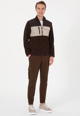 Erkek Koyu Kahverengi Örme Hırka - 50309977056