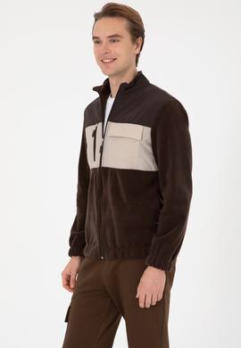 Erkek Koyu Kahverengi Örme Hırka - 50309977056