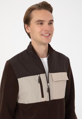 Erkek Koyu Kahverengi Örme Hırka - 50309977056