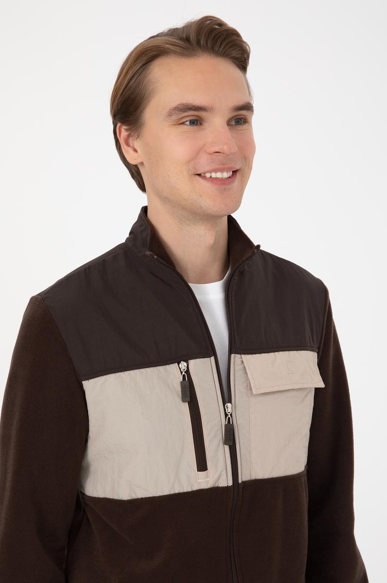 Erkek Koyu Kahverengi Örme Hırka