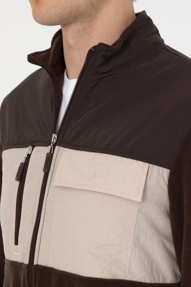 Erkek Koyu Kahverengi Örme Hırka - 50309977056