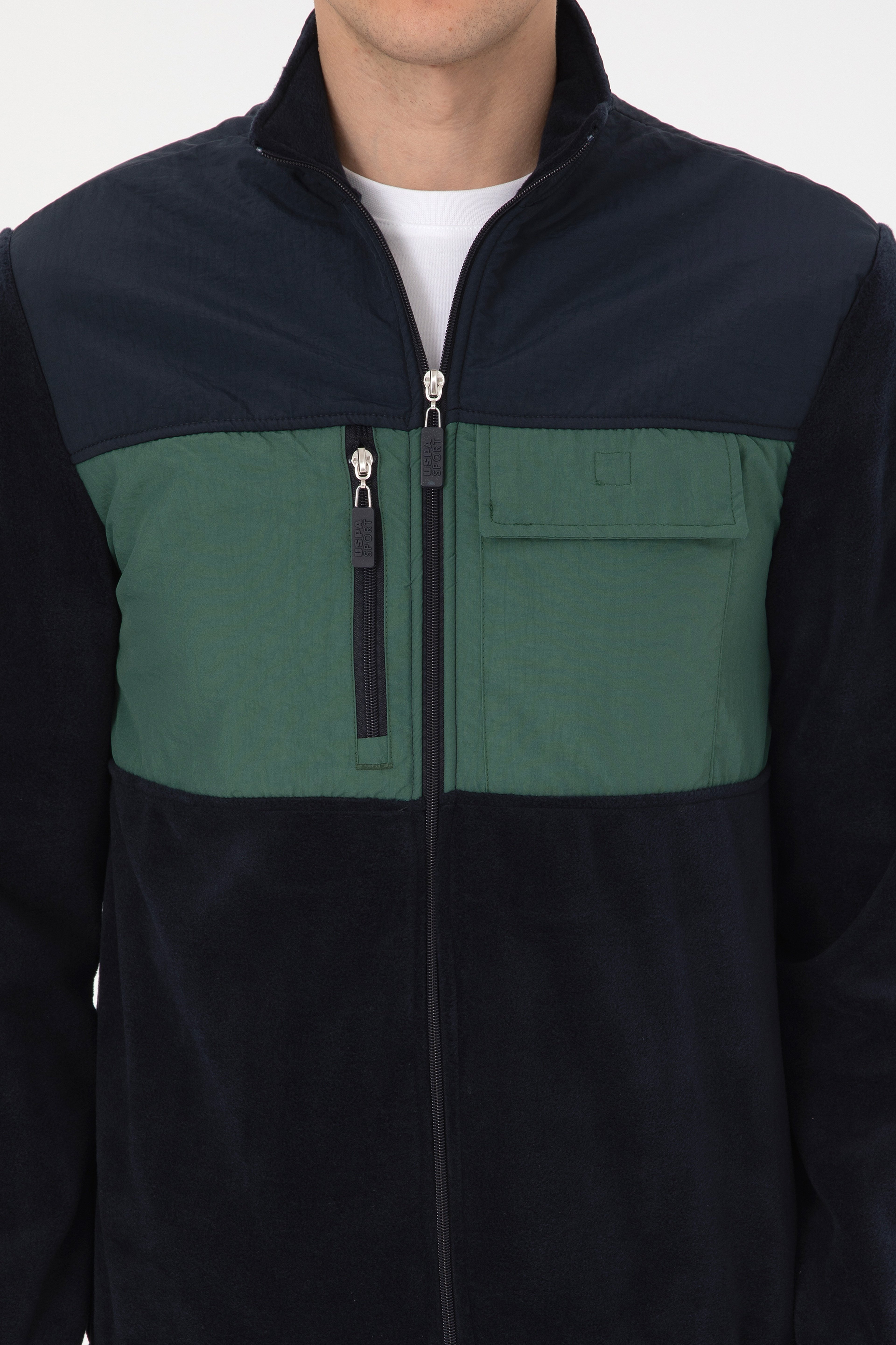 Erkek Regular Fit Lacivert Fermuarlı Örme Hırka