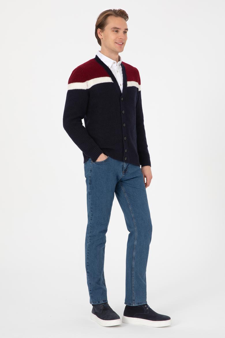 Erkek Lacivert Triko Hırka - 50315033019