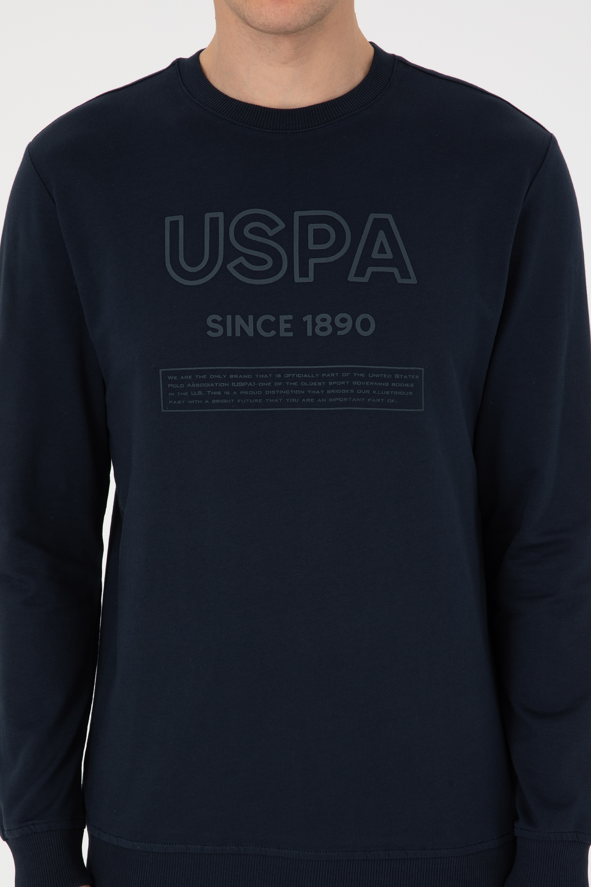 Erkek Regular Fit Bisiklet Yaka Lacivert Sweatshirt