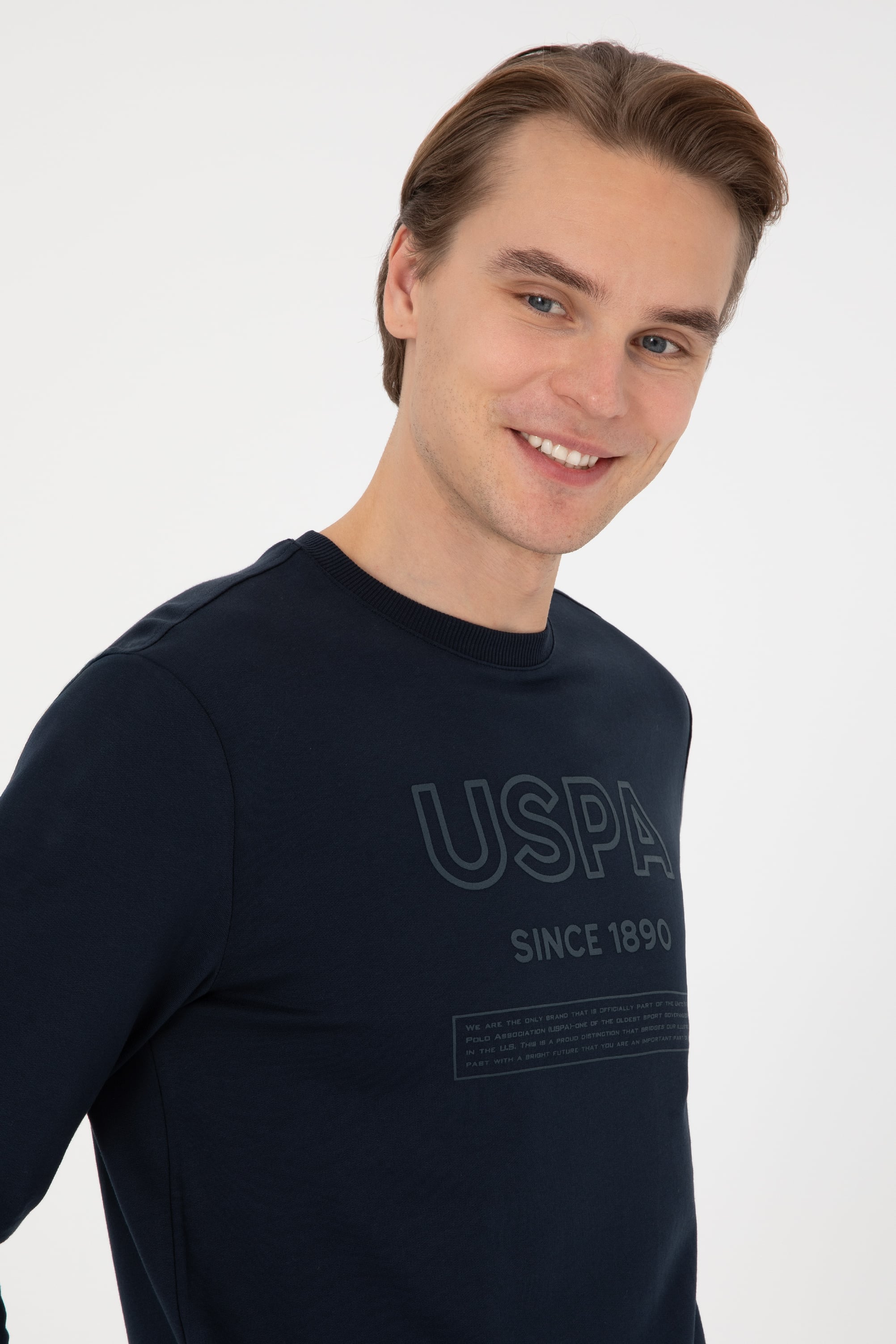 Erkek Regular Fit Bisiklet Yaka Lacivert Sweatshirt - Image 2