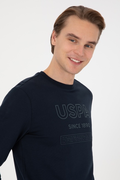 Erkek Regular Fit Bisiklet Yaka Lacivert Sweatshirt