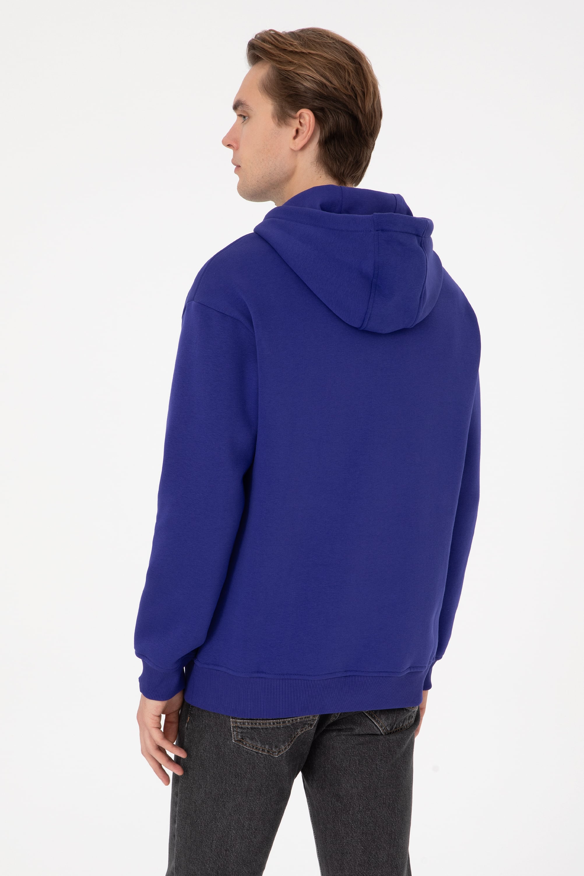Erkek Mor Basic Sweatshirt - 50313782193