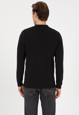 Erkek Siyah Basic Triko Hırka - 50313690050