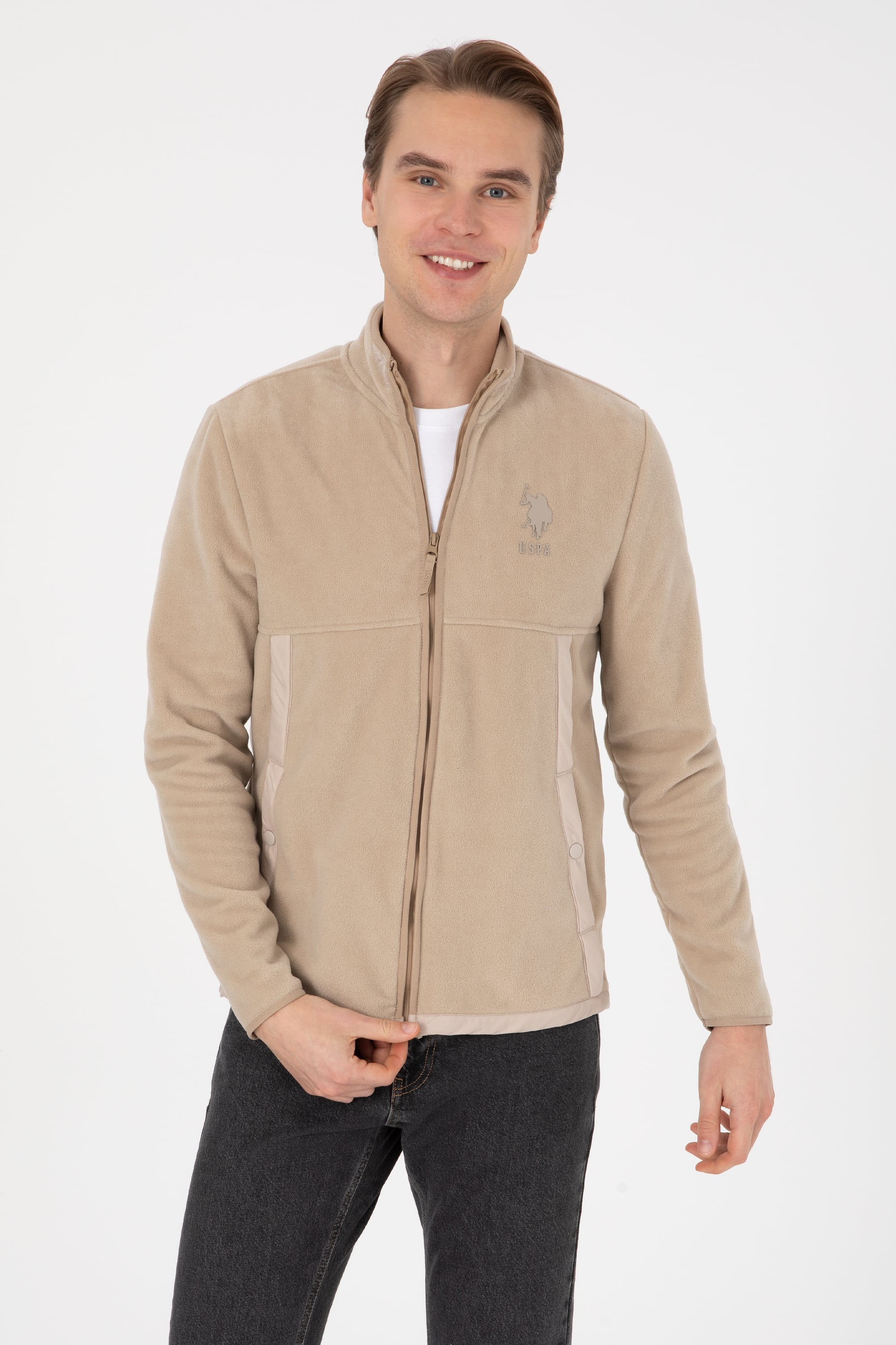 Erkek Koyu Bej Örme Hırka - 50310002040