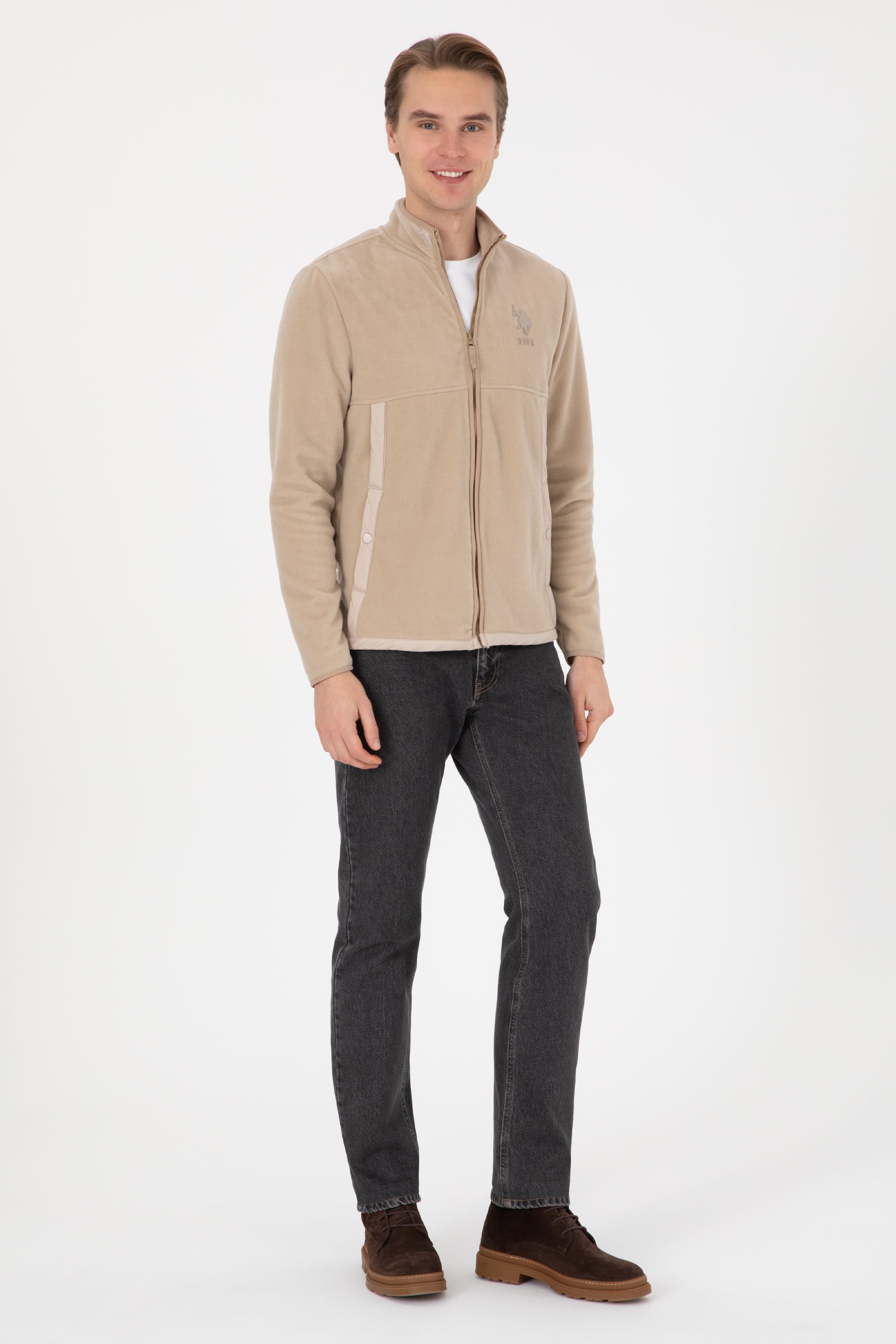 Erkek Koyu Bej Örme Hırka - 50310002040