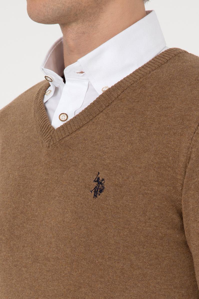 Erkek Haki Melanj Basic Kazak