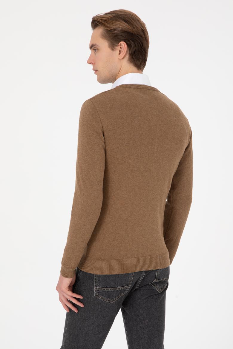 Erkek Haki Melanj Basic Kazak - 50313662068