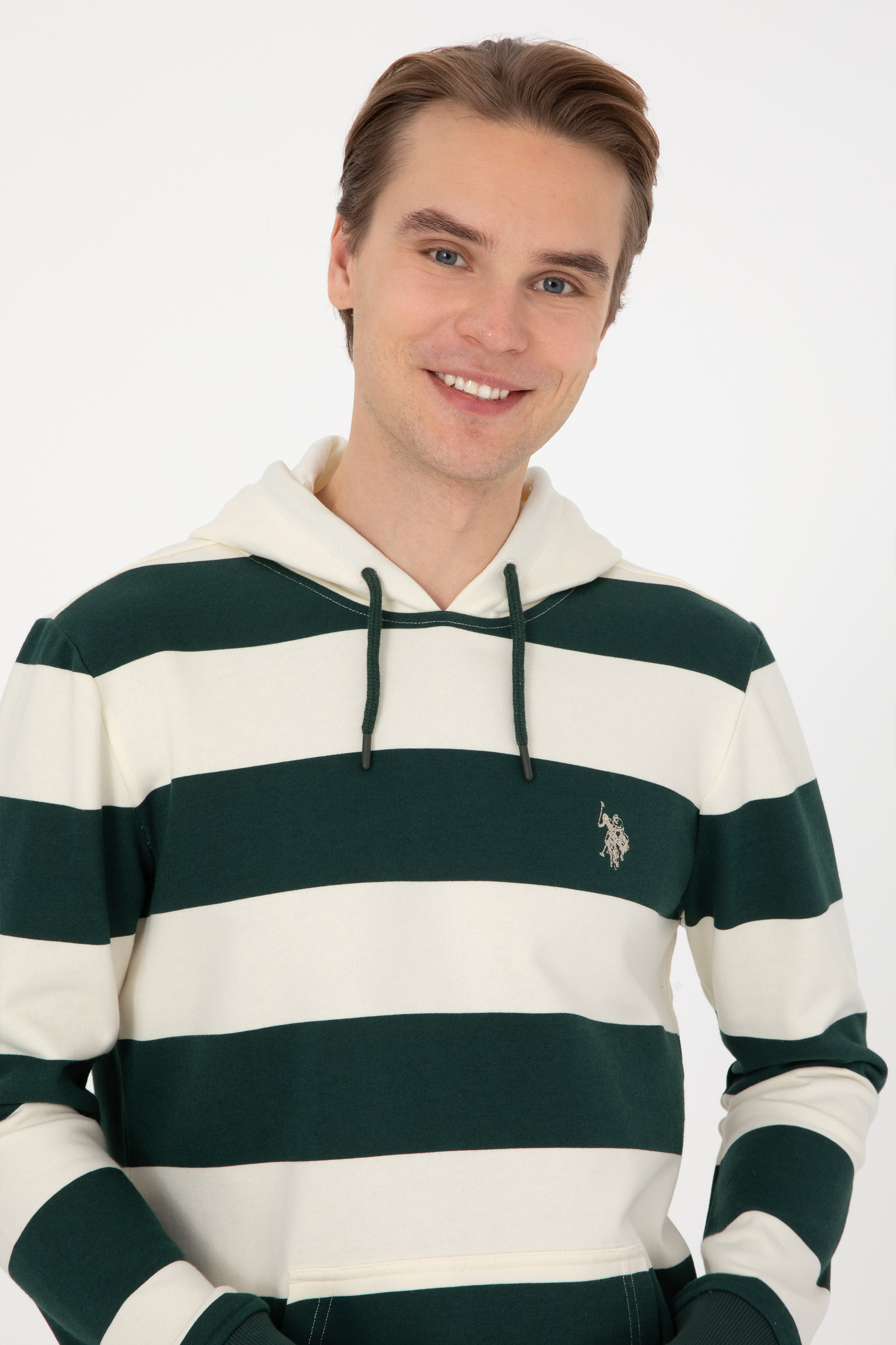 Erkek Regular Fit Kapüşonlu Koyu Yeşil Sweatshirt - Image 2
