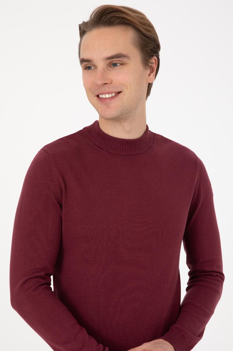 Erkek Bordo Basic Kazak