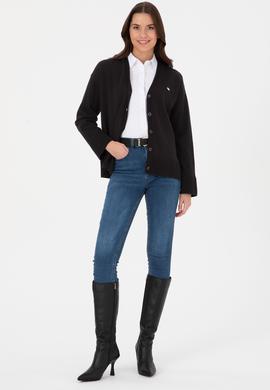 Kadın Siyah Triko Hırka - 50317680008