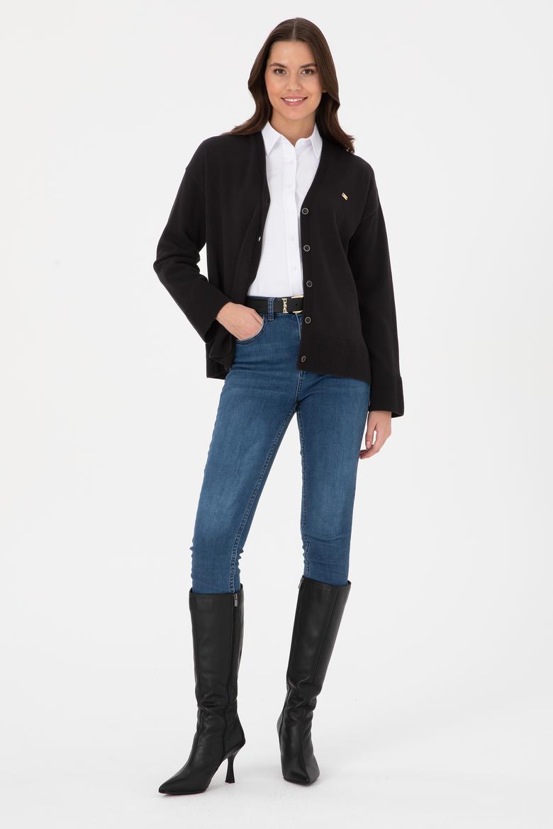 Kadın Siyah Triko Hırka - 50317680008