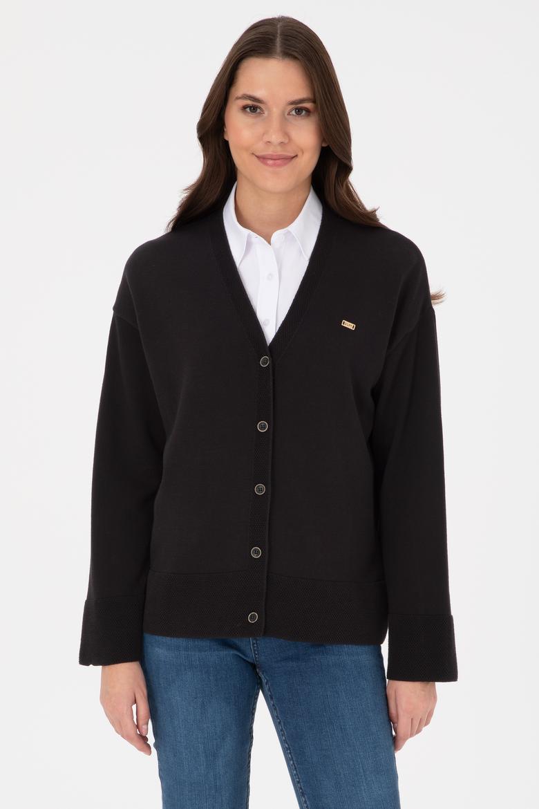 Kadın Siyah Triko Hırka