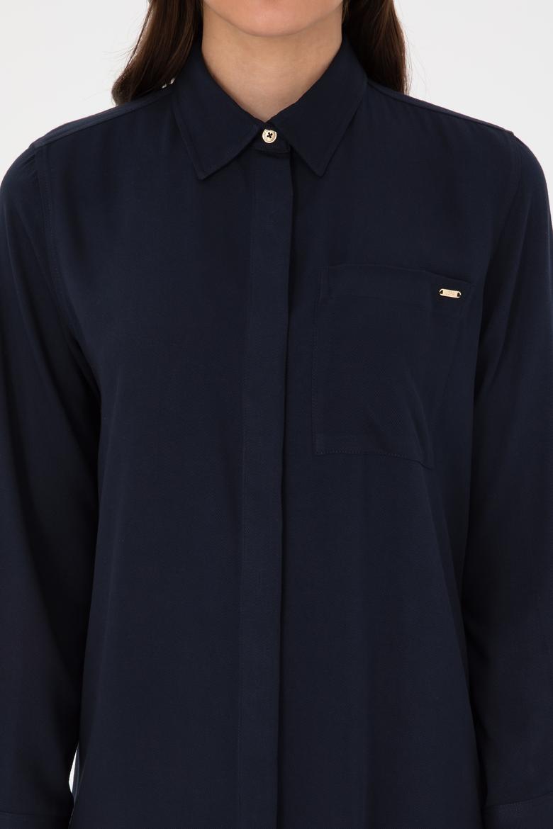 Kadın Lacivert Dokuma Elbise - 50317615012