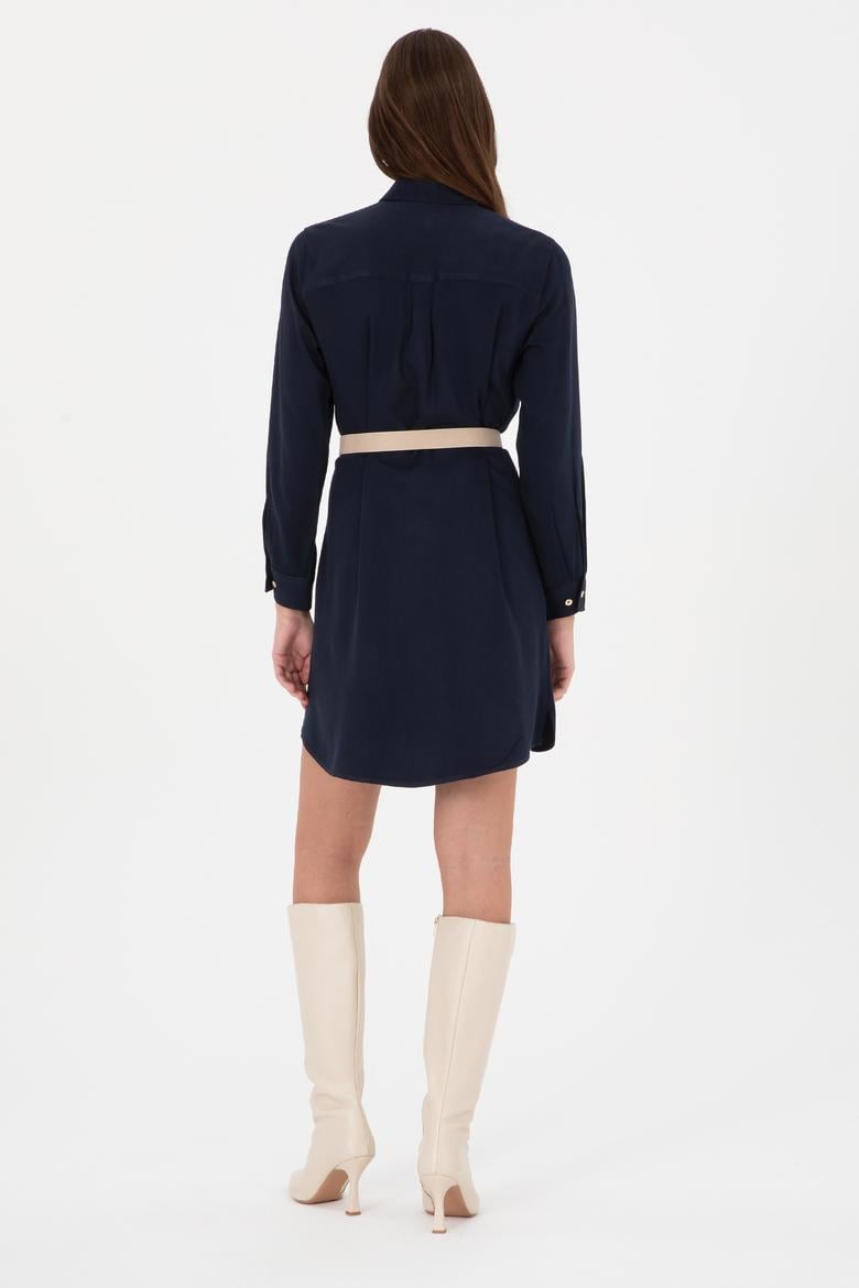 Kadın Lacivert Dokuma Elbise - 50317615012